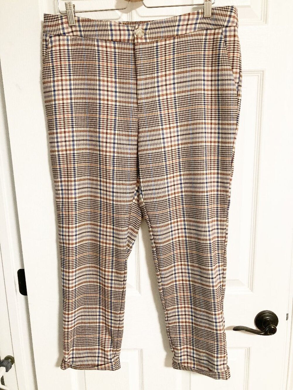 Anthropologie Malcom Plaid Taper Trousers Size 12